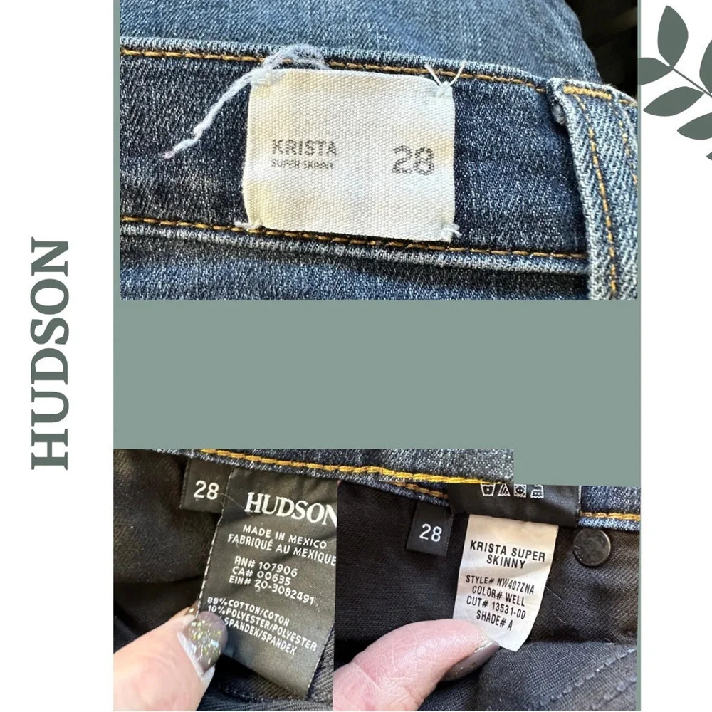 Hudson Jeans Krista Low-Rise Super
Skinny Jean Size 28 - Picture 5 of 9
